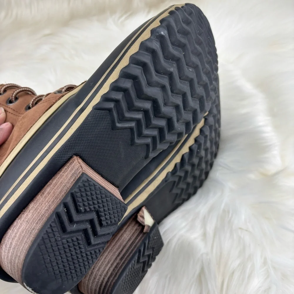 Sorel Tan and Black Lace-Up Boots
